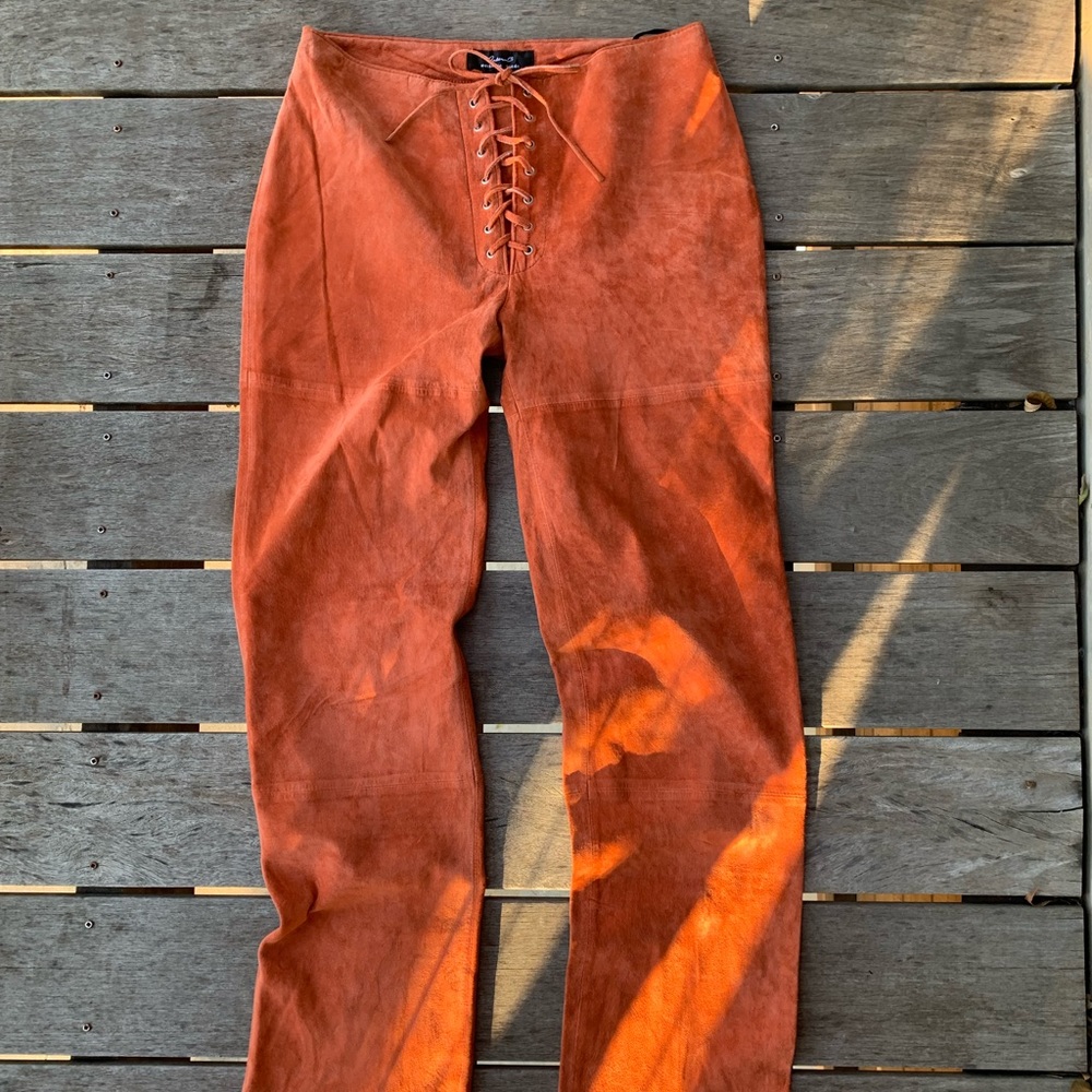 Arden B vintage 90s Suede Leather Lace Up Pants
